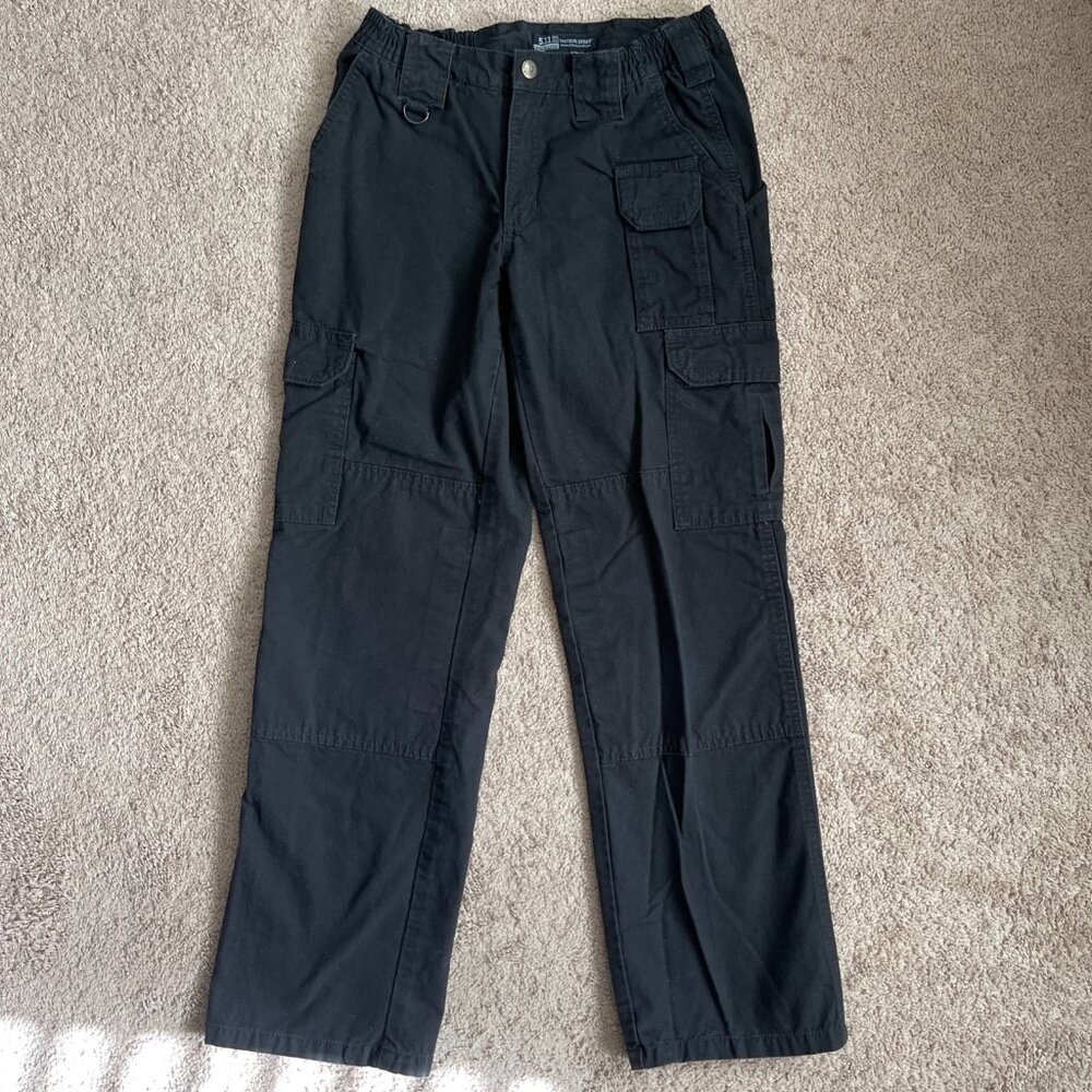 5.11 Tactical Pants Womens 2 Black Canvas Cargo Military Utility Straight Leg